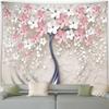 White Flowers Golden Tree Trunk Creative Decorative Tapestry Home Wall Living Room Office Decorative Tapestry