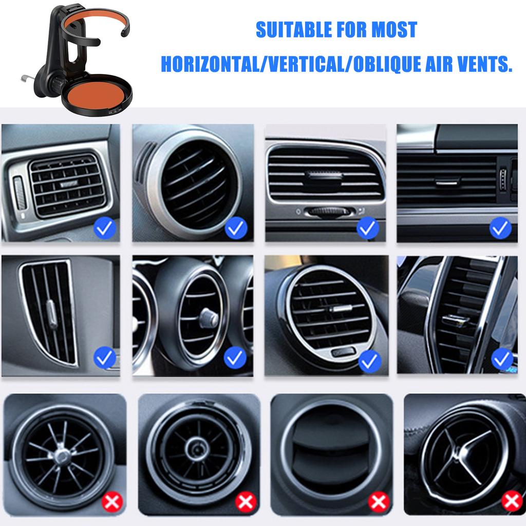 Sammenleggbar Bil Luftventilasjon Drikkeoppbevaring Drikkeholder Vannkoppholder Plassbesparende Design for Pendlere Reisende