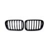 All Black Single Line Style Front Bumper Grilles For BMW X3 F25 2010-2013 Silver Diamonds Style Racing Double Slat Grills