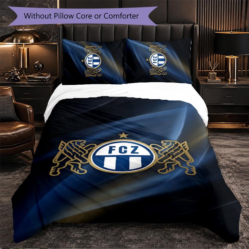 FC Zürich Themed Bedding 3Pcs Duvet Cover Set Decorative Bed Linen For Teen Room Home Decoration