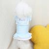 Spring Summer Puppy Dress Hem Striped Layered Pleated Collar Embroidered Print Doll Letters Sweet Contrast Color Dog Costume for