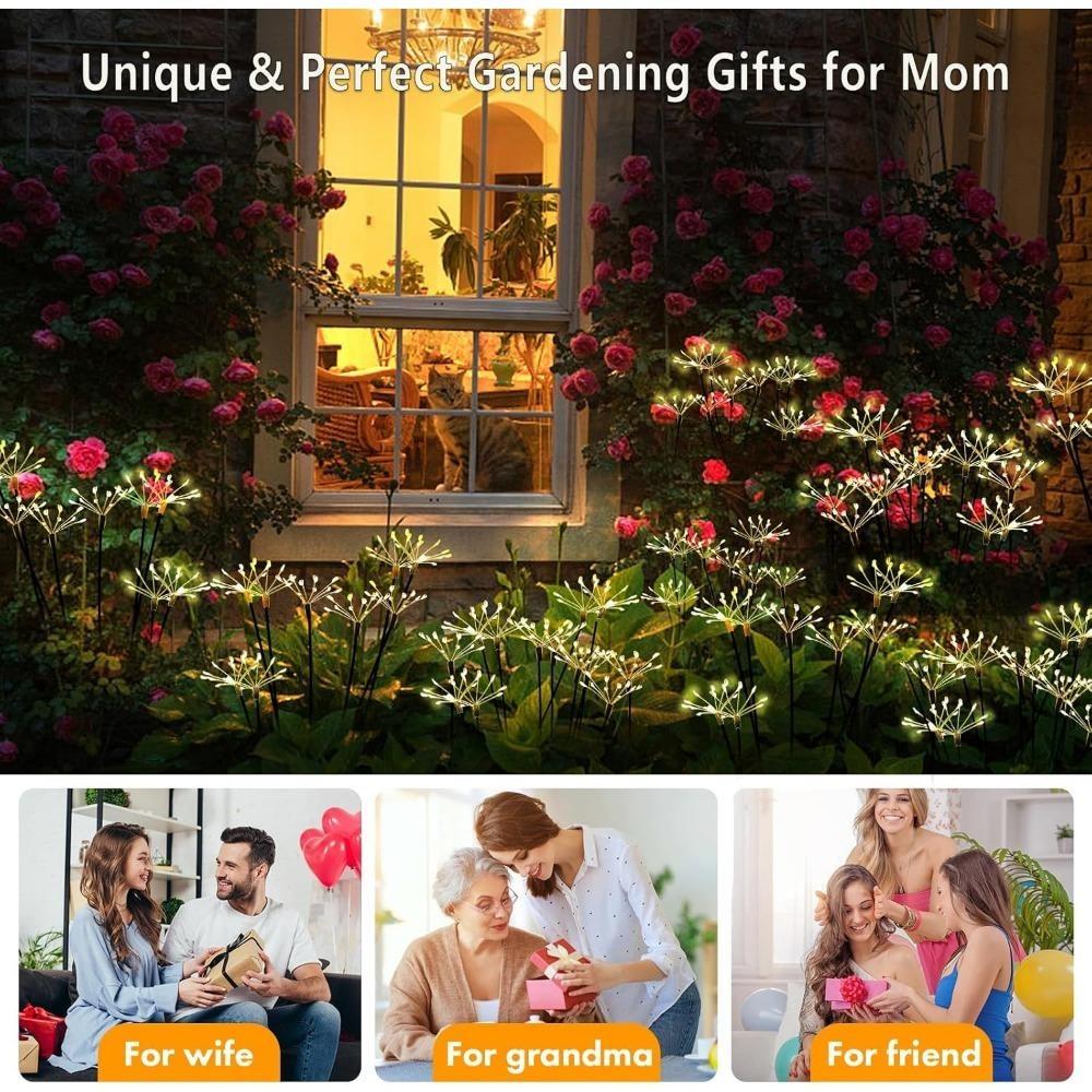 Solar Garden Lights Twinkling Firework Lights with 2 Modes 60LED Waterproof Solar-Powered Lamp for Outside Yard Pathway Decor