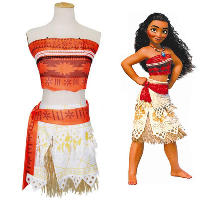 Prachtig Vervaardigd Moana Prinses Verkleedset Voor Cosplay En Feestjes