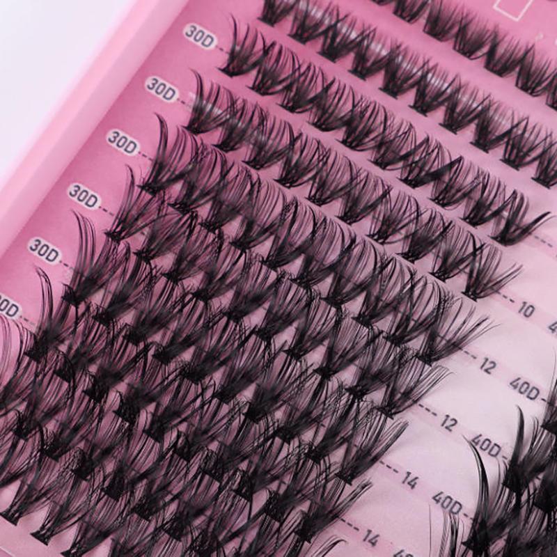 600Pcs Individual Eyelash Extensions Thick Fluffy 30D/100D Mix Length Diy Cluster Lashes For Easy Application And Removal