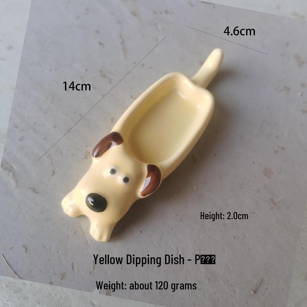 Kreative Cartoon Geprägte Keramik Saucenschale - Mini Niedliche Hot Pot Dipping- & Snackschale