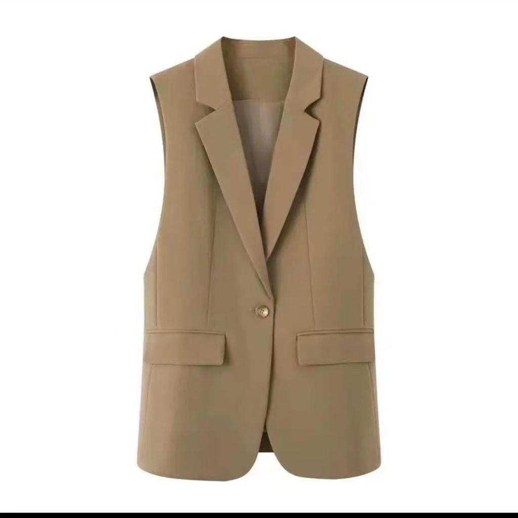 Fasjonabel og elegant dressvest med splittkantdesign Slim fit jakke