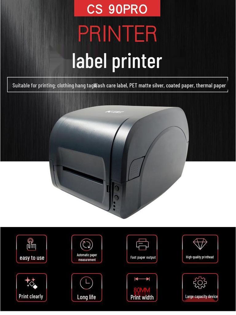 Clothing Wash Care Label Printer and Ribbon for Hang Tags and Certificates