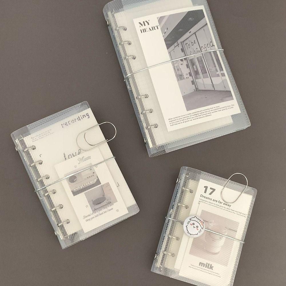 1Pcs Three Fold Loose Leaf Notebook Cover PP Small Card Photo Storage Ledger New M5 A7 A6