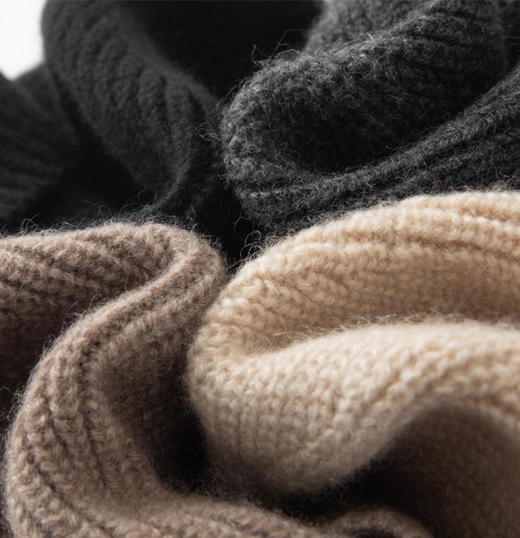 Women's 100% Pure Cashmere Hat - Versatile, Solid Color, Warm, Ear Protection Head Wrap