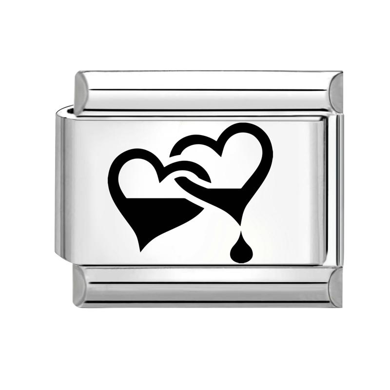 Fashion Laser Engraving Love Series Eye Sun Moon Cat Star Italian Charm Links Fit 9mm Stainless Steel Bracelet DIY Making Gift