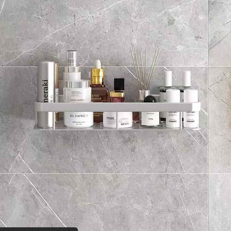 Punch-Free Space Aluminum Wall Shelf: Multi-Functional Bathroom, Toilet, Sink, or Kitchen Countertop Storage Rack.