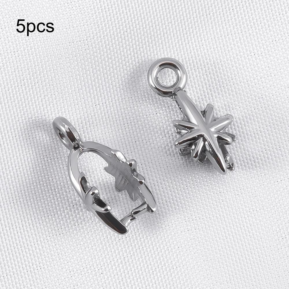 5pcs 20pcs Stainless Steel Star Pendant Pinch Bail Clip Melon Seeds Charm Clasps Connector Bulk for DIY Nacklace Making Findings