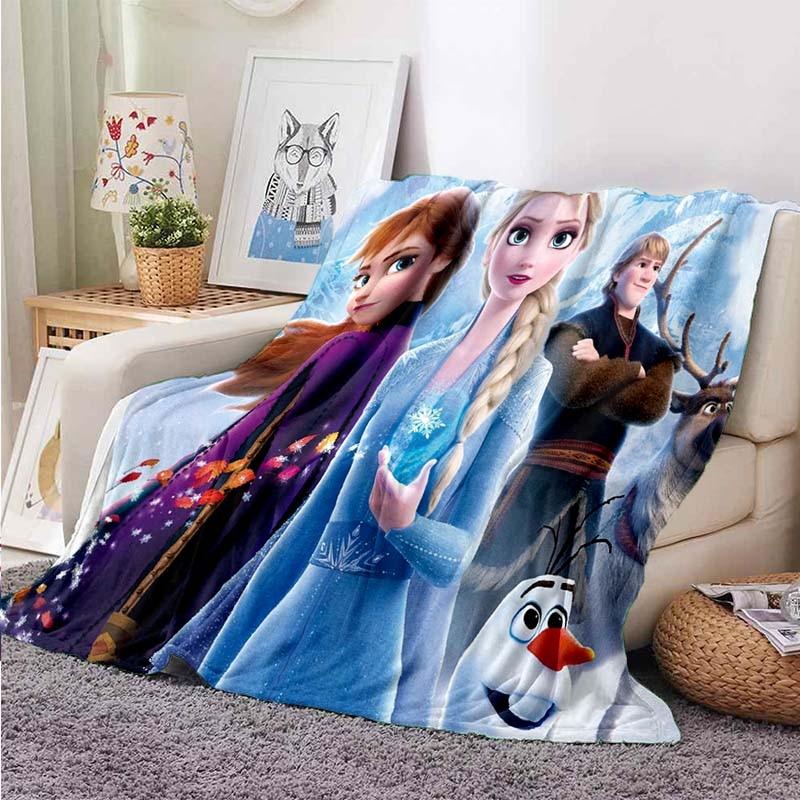 Disney Frozen Princess Flannel Blanket for Beds Hiking Picnic Fashionable Bedspread Throw Blanket
