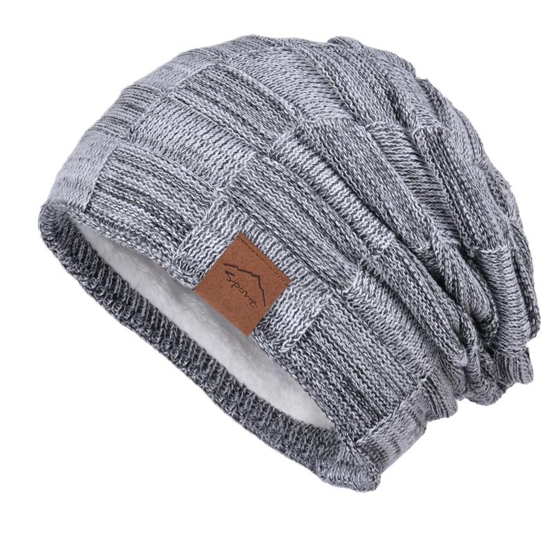 Autumn and Winter Velvet Mixed Color Versatile Wool Knitted Hat Warm Fashion Pullover Hat European and American Winter Hats