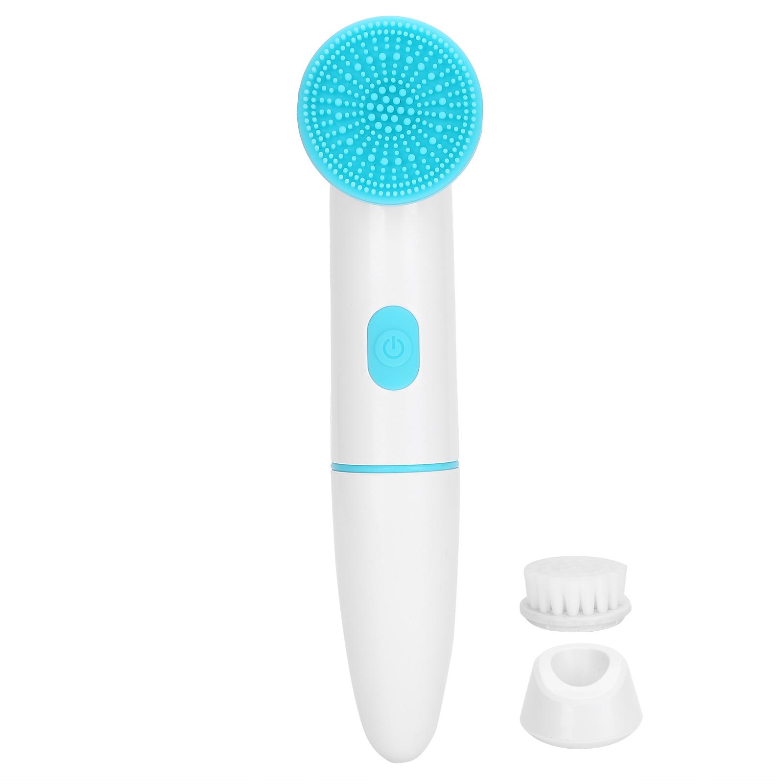 

Электрическая ультразвуковая силиконовая щетка для очищения лица 2-в-1, очиститель пор, щетка для очищения лица, синяя синий