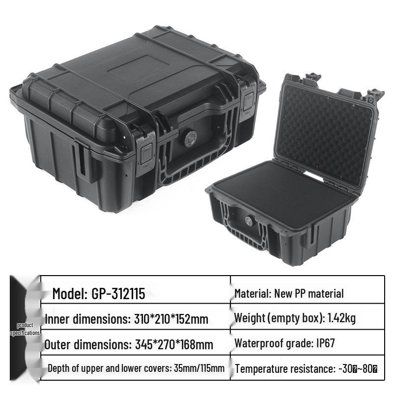 Large IP67 Waterproof Protective Tool Case with Sponge Insert
