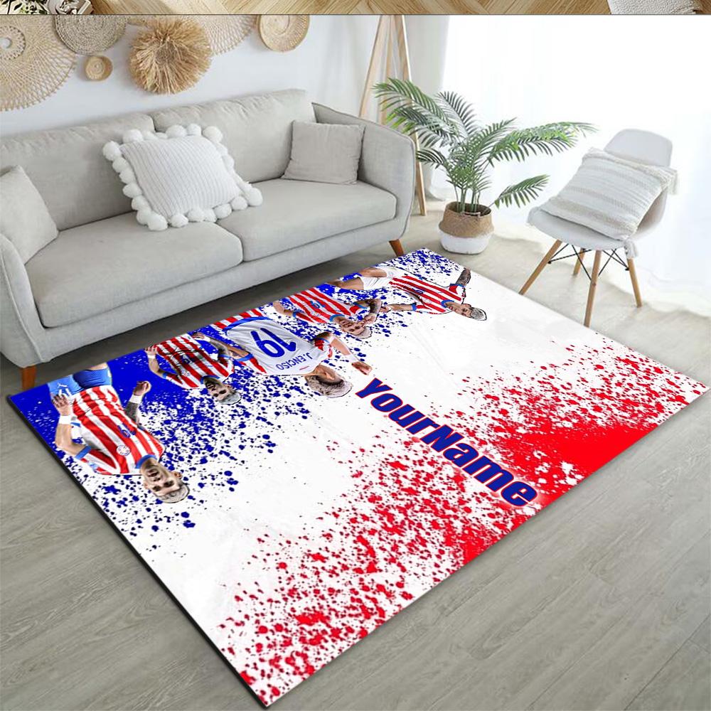 Atletico Madrid Personalized Text Floor Rug Office Rug Suitable for Entryway Balcony Kitchen Playrooms Anti-slip Rug Office home decor