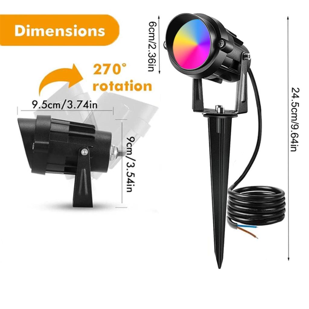 RGBW 12V Landscape Light: Colorful Plug-in Strip with Remote Control, Spotlight, and Courtyard Projector for Lawn Lighting.