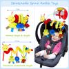 Baby Crib Hanging Rattles Toys-Infant Baby Worm Crib Bed Around Rattle Bell Cartoon Insect Spiral Hanging Toy with Ringing Bell for Infant BedStroller