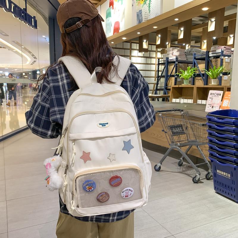 Female Students Travel Bag Large Capacity Schoolbag College Style Backpack for Middle School