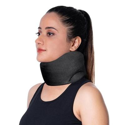 Wonder Care Neck Brace for Sleeping Cervical Collar Relief Neck Pain and Neck Support Soft Foam Wraps Keep Vertebrae Stable Black-Large