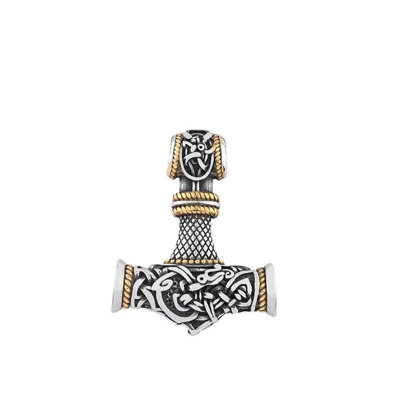 Vikings Thor Hammer Pendant Stainless Steel Mjolnir Necklace Nordic Rune Vegvisir Jewelry Popular Norse Scandinavian