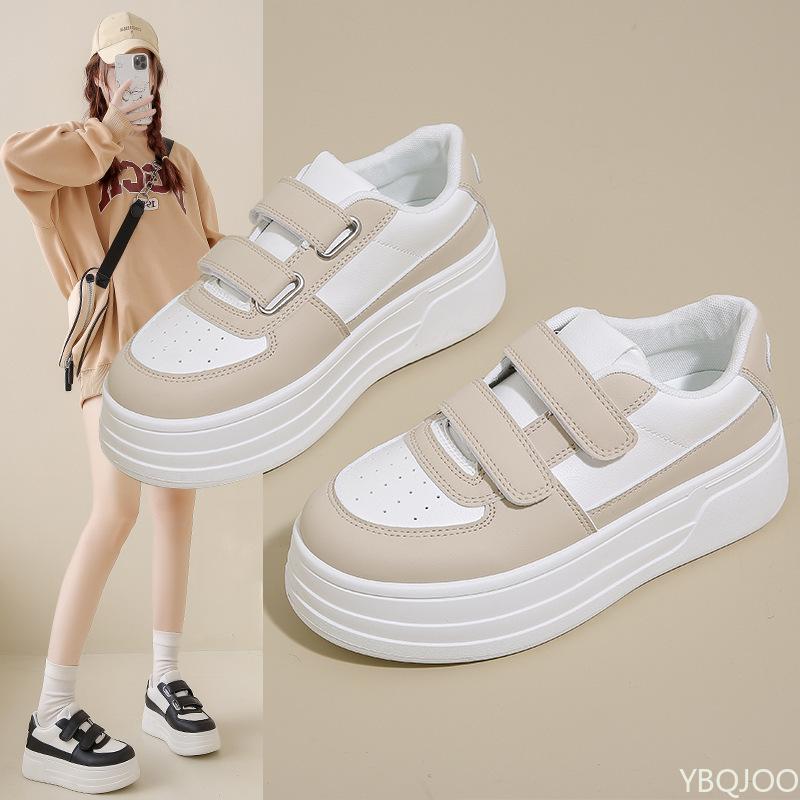 Spring Autumn New Sports Leisure White Shoes for Female Students Versatile Simple Comfortable Thick soled Board Shoes