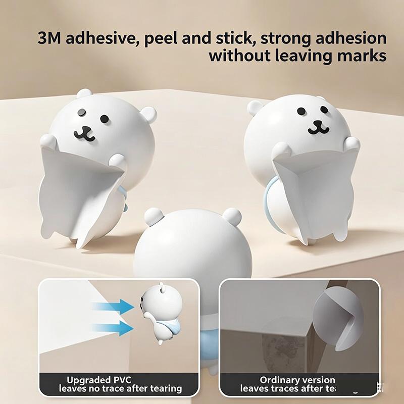 Cute Self Deprecating Bear Cartoon Soft Silicone Anti Collision Strip Corner Protector For Cabinet Table Desk Edge Anti Bump