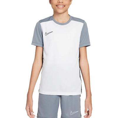 Dri-Fit Academy 25 Στεγνή Άνετη Αναπνεύσιμη Γρήγορης Ξήρανσης Φανέλα Ποδοσφαίρου Κοντομάνικη Παιδικά Τοπ Λευκό Ανθρακί Ψυχρό Γκρι HJ3716-101