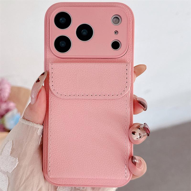 iPhone 17 Pro Max Lychee Pattern Card Holder Case, Fits Apple 11/12/13/14/15/16