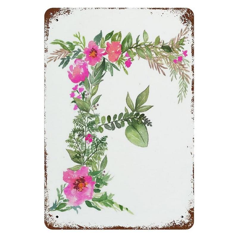 Lavender Lily Metal Tin Signs Flowers Wall Art Posters Plaque Vintage Iron Painting Decoration for Home Cafe Game Room Club B