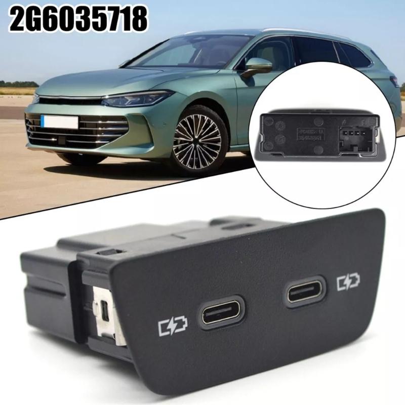 USB C Charging Interfaces 2G6035718 for MK8 Golf 8 Double Type-C Charging Port Automotive Accessories Easy Installation