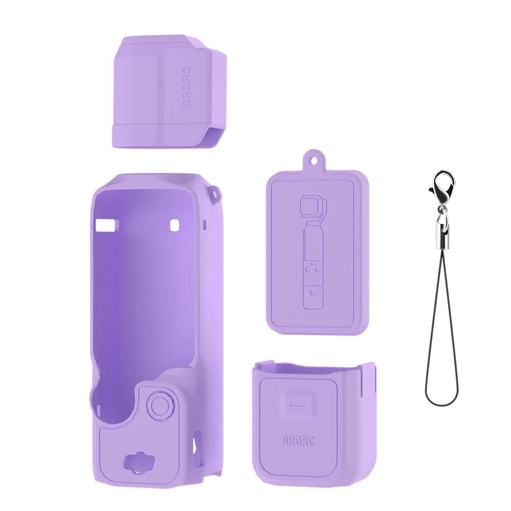 BRDRC Pocket 3 Silicone Cover Soft Silicone Protective Case Lens Protector Sleeve Handle Shell for DJI OSMO Pocket 3 Accessorise