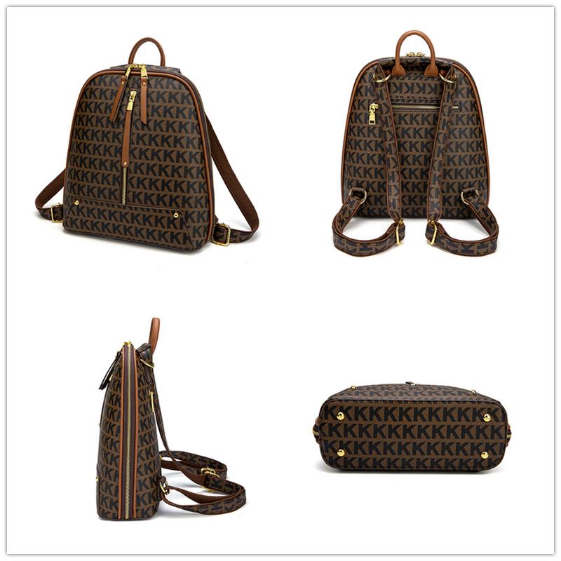 Urban Backpack Bag for Women Fashion Ladies Portable Bags Leather Backbag Luxury Design Aesthetic Printing Words Bagpack Unique