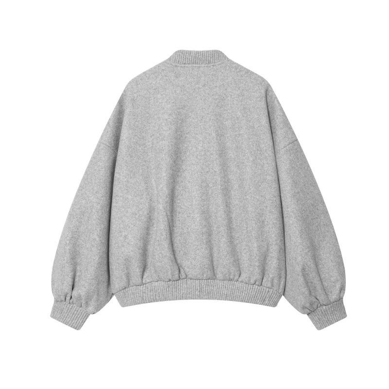 European American Women's Fashion Casual Stand Collar Loose Bomber Jacket Coat