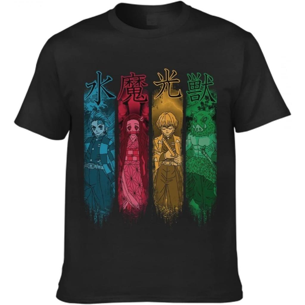 LIXBDHN Unisex Anime Shirt Athletic Tops Mens Cartoon Tee Shirts