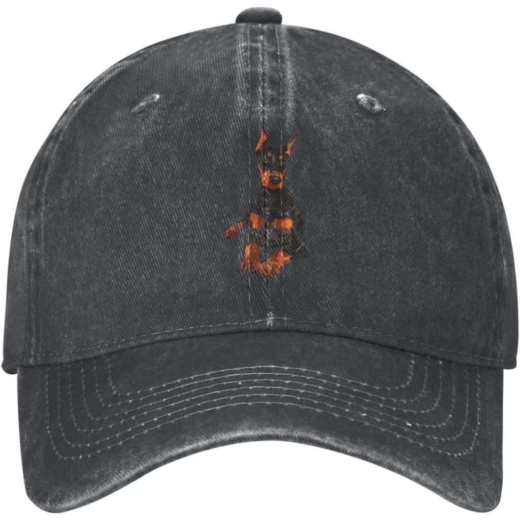 DoberUnisex Pinscher Puppy Baseball Cap Washed Denim Casual Adjustable Hat for Unisex