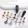 Chrome Hearts Cruz Punk Retrô Metal 32 DIY Usável Nail Art Acessórios de Boneca Zircônia Manicure Joias