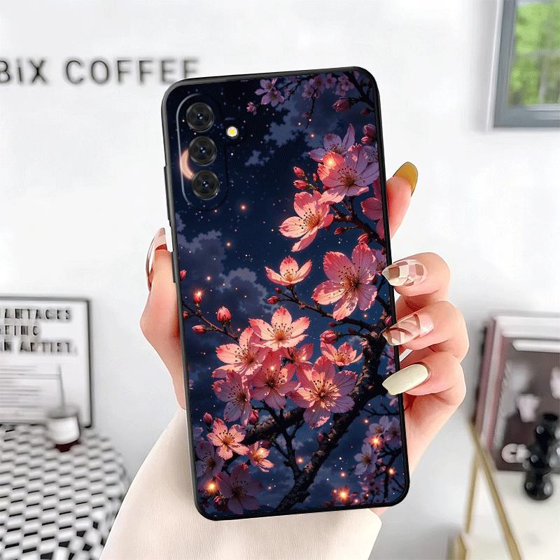 Dreamy Night Cherry Blossom Tree Soft Phone Case for Samsung A17 A37 A57 A16 A26 A36 A56 A15 A25 A35 A55 A14 A24 A34 A54 A13 A23