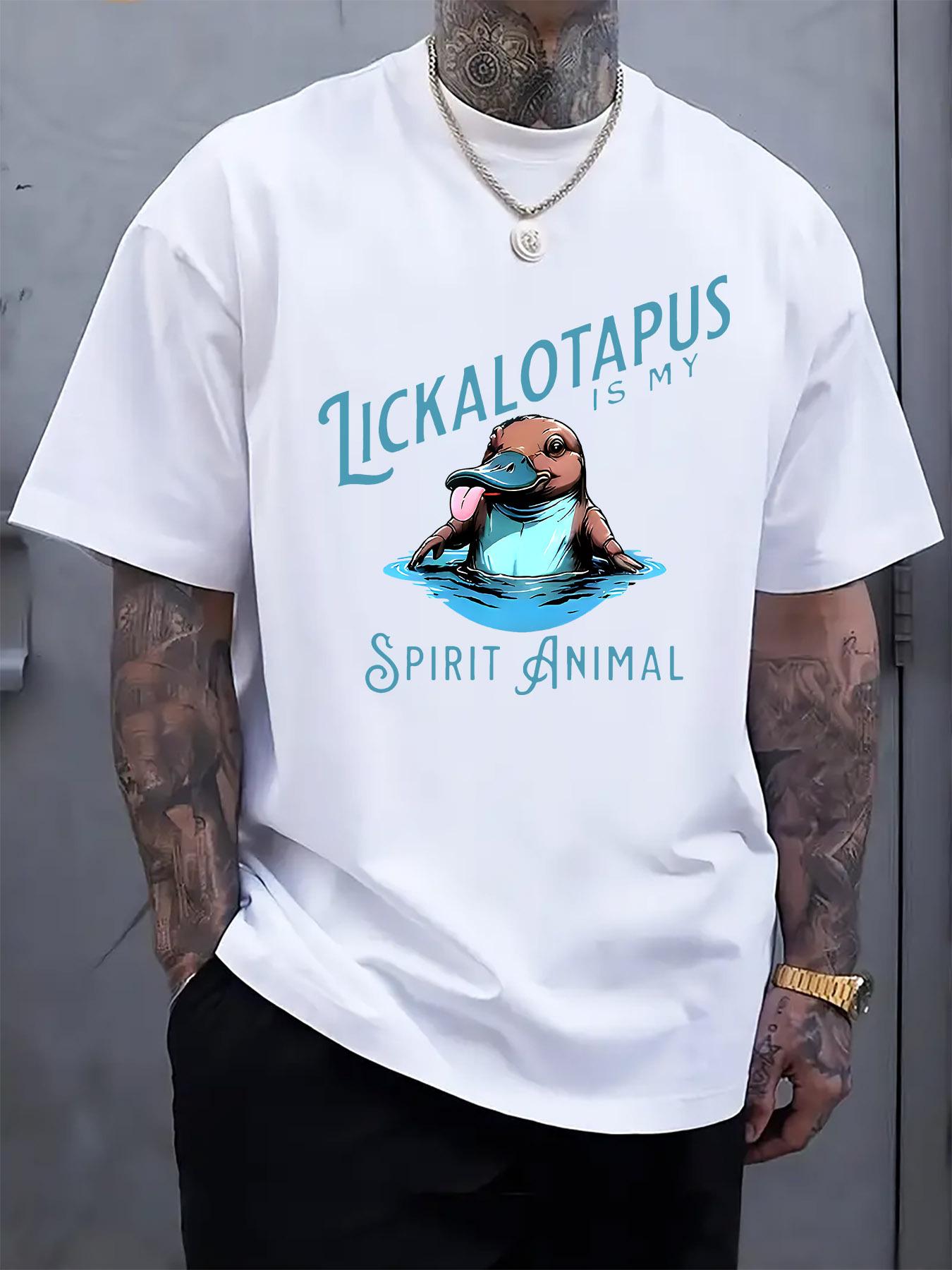 Platypus Spirit Animal Graphic Tshirt - Casual Crew Neck M