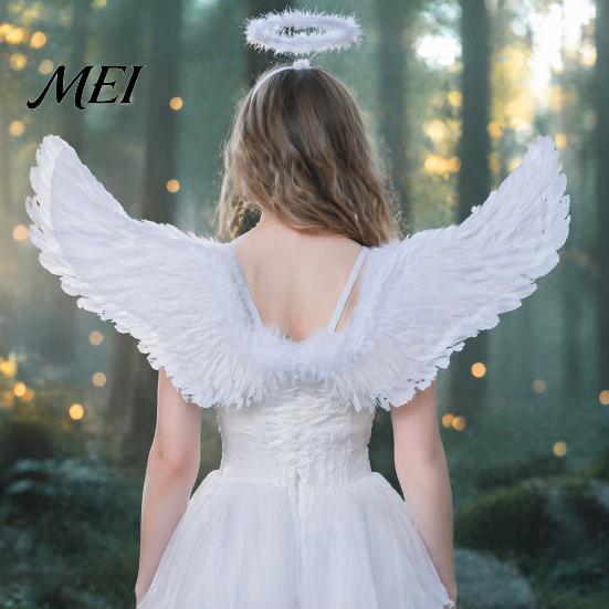 Swan Costume Accessories Angel Wings Feather for Kids Adults, Lightweight Fairy Carnival with Elastic Straps, Christmas Halloween Party And