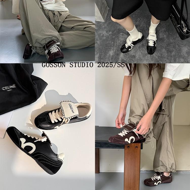 Sheepskin Version! Retro Flip German Training Shoes Women's 2025 New Inner Height Increase Round Head Casual Shoes Forrest Gump Shoes Sports Shoes