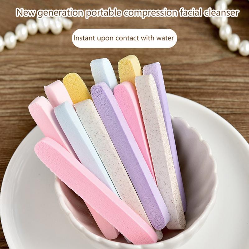 50Pcs Comp1.Ressed Face Wash Wash Face Sponge Clean Face Disposable Powder Puff Face Cleansing Cotton Pad Cleansing Beauty Strip