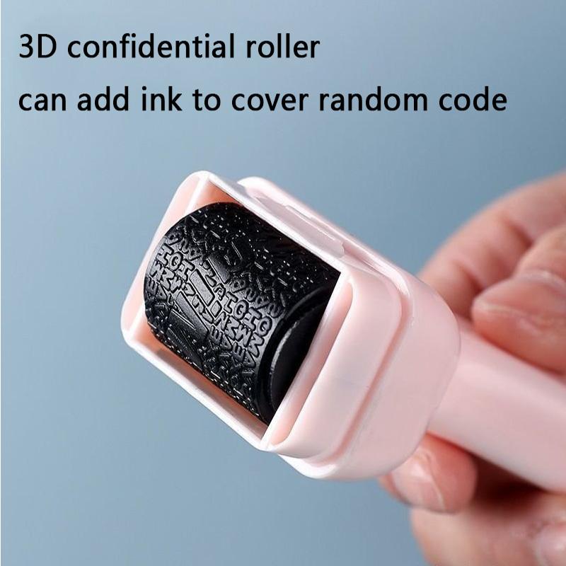 New 3D Confidential Roller Multifunctional Rolling Garbled Code  Seal Express Unpacking Coater Graffiti Stamp Refillable Ink