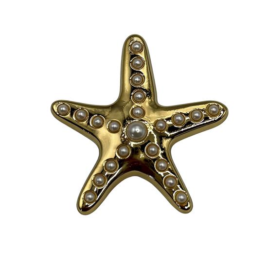 Gold-Toned Shell Shoe Charm, Ocean Themed Summer Shoe Decoration, Seashell Starfish Shoe Charm for Clogs Women Girls Beach Vacation Accessories