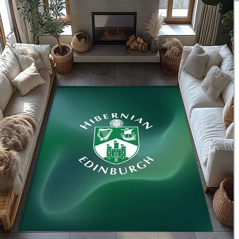 Tappeto Morbido per Pavimento Antiscivolo Hibernian FC Calcio Calcio Modello Tappeto per Interni Tappetino Decorazione Sportiva per Camera da Letto