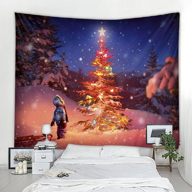 Santa Claus Decoration Tapestry Home Decor Tapestry Mandala Boho Hippie Wall Tapestry Christmas Party Background Tapestry