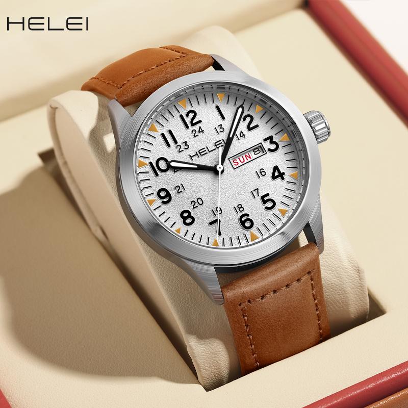 Mens Watch Classic Tactical Analog Quartz Watches Luminous Markers Day & Date Waterproof Casual Dress Watch