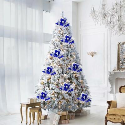 Christmas Glitter Flower Home Decoration Garland Retro DIY Accessories Happy New Year Christmas Tree Ornament Artificial Plant