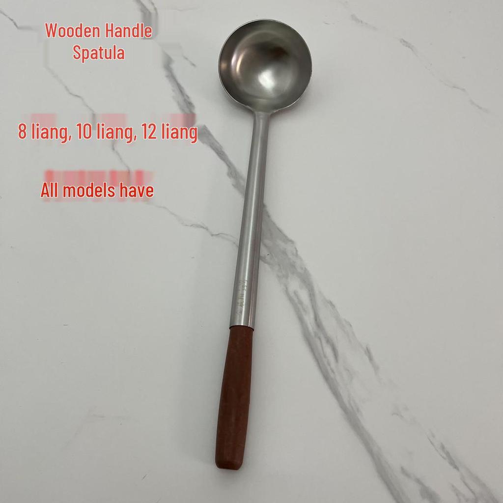 Long-Handled Stainless Steel Wok Spatula and Chef Spoon